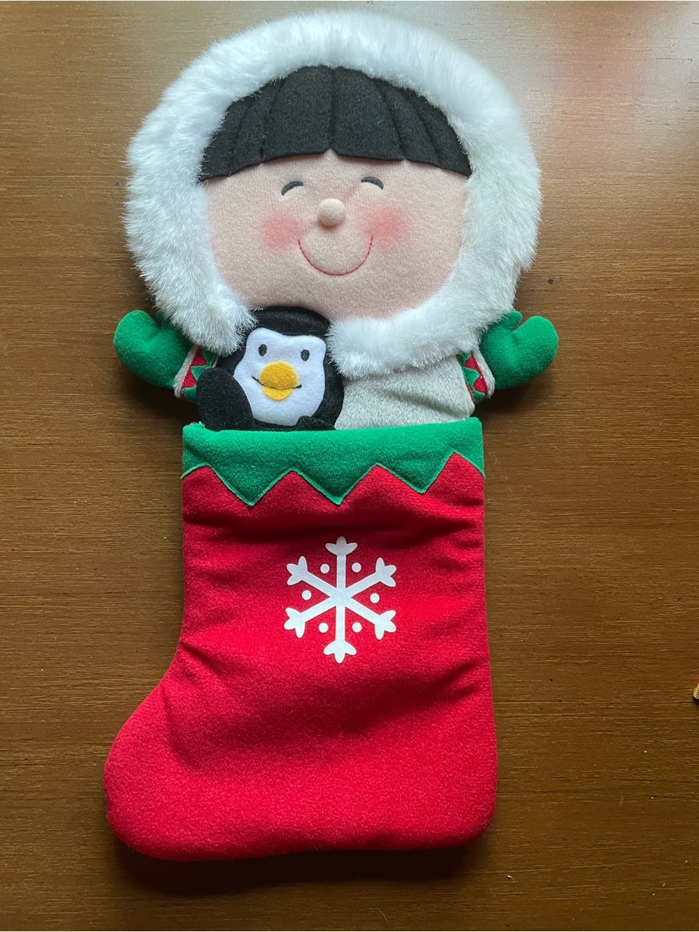 Vintage Hallmark Eskimo Frosty Friends Plush 15" Christmas Stocking Penguin